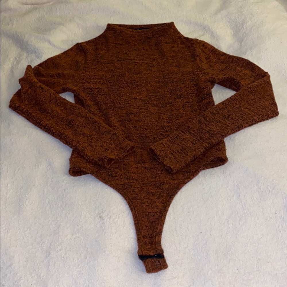 Burnt orange sweater bodysuit